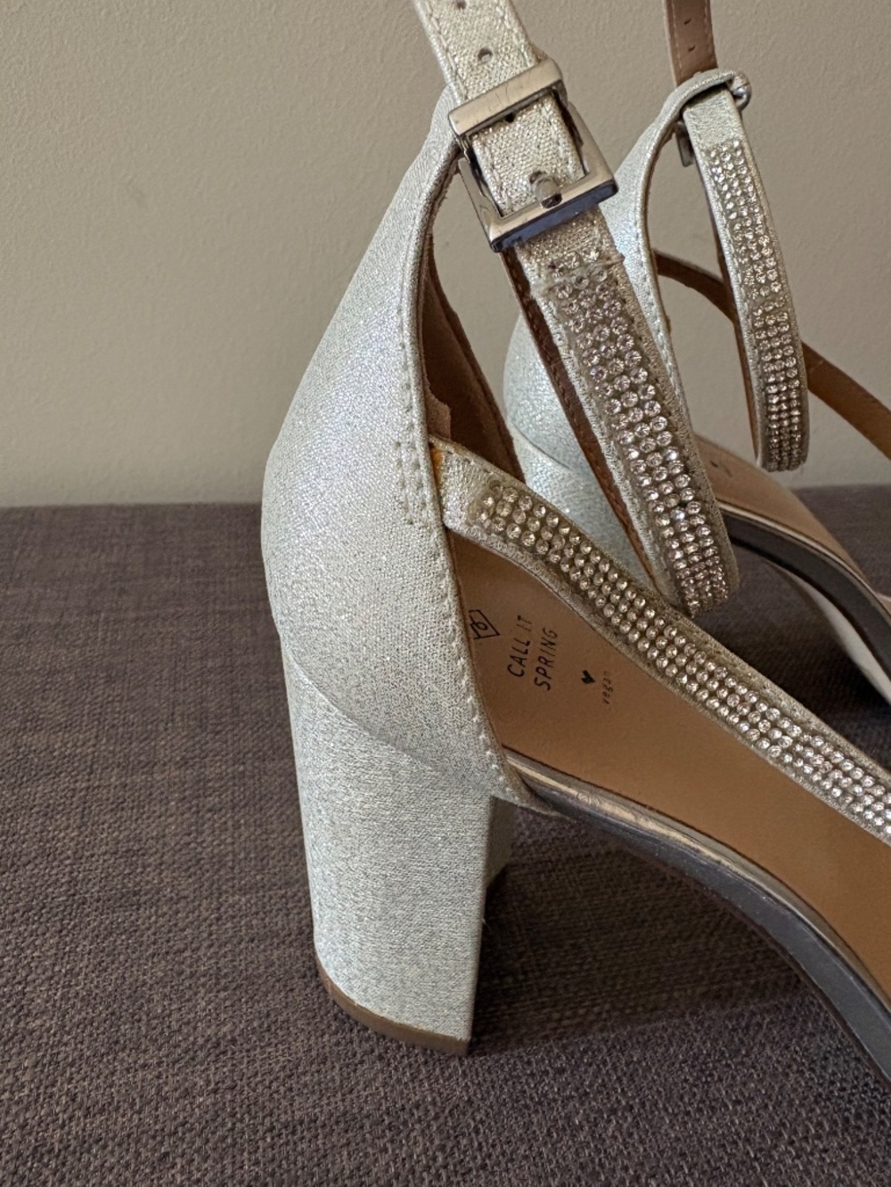 Call It Spring Silver Rhinestone Heel - Picture 3 of 6